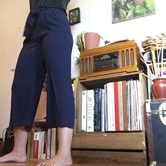 a new day Pants - A new day navy wide leg pant with belt